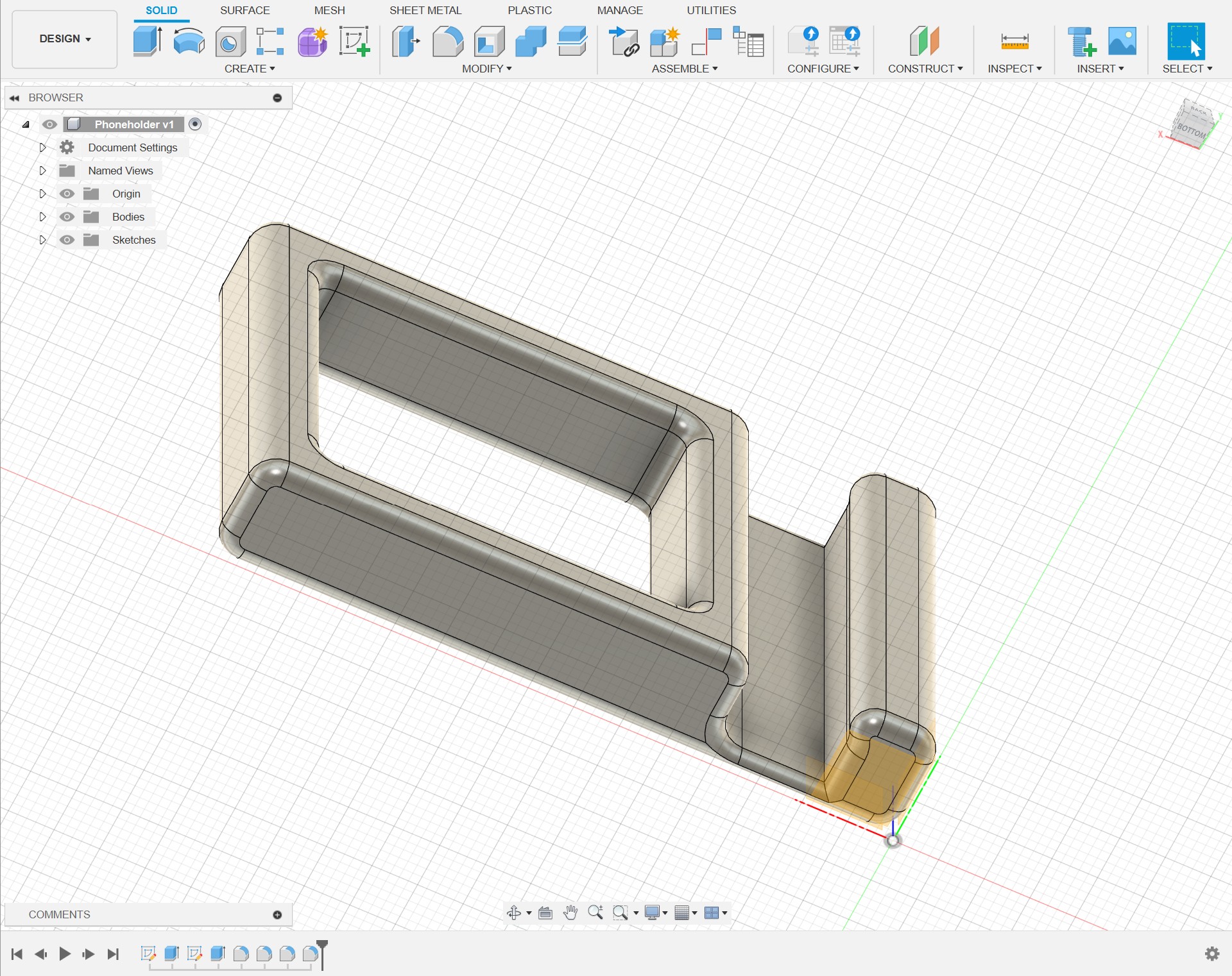 Phone holder CAD design